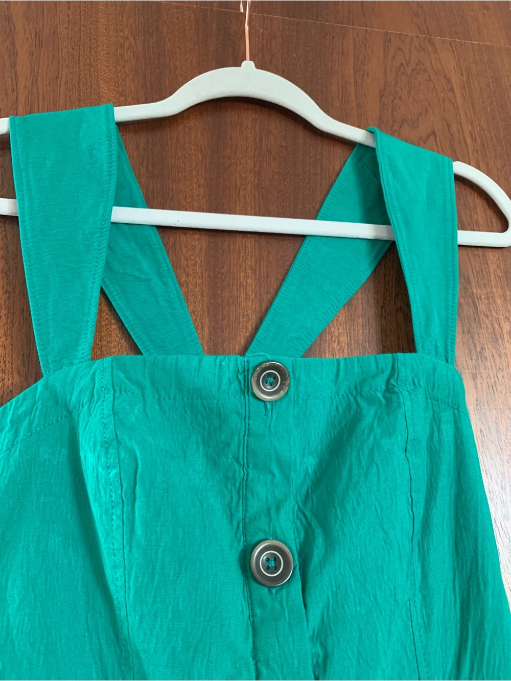 Maeve Green Square-Neck Button-Front Midi Dress - Picture 5 of 15